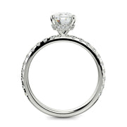 Isabella Cushion Cut Pave Hidden Halo 4 Prong Claw Set Engagement Ring Setting - Nivetta